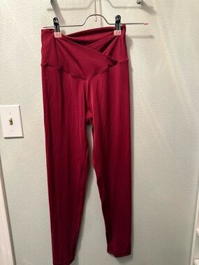 aerie Cross-Front High-Waist Leggings - Burgundy